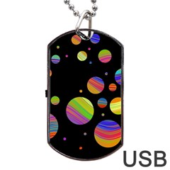 Colorful Galaxy Dog Tag Usb Flash (one Side) by Valentinaart