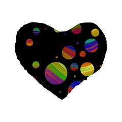 Colorful Galaxy Standard 16  Premium Heart Shape Cushions by Valentinaart