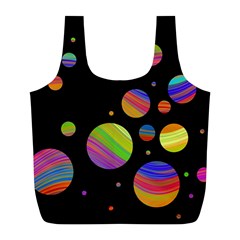 Colorful Galaxy Full Print Recycle Bags (l)  by Valentinaart