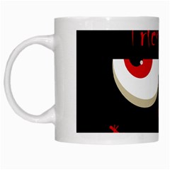 Halloween  trick Or Treat  - Monsters Red Eyes White Mugs by Valentinaart