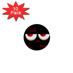 Halloween  trick Or Treat  - Monsters Red Eyes 1  Mini Buttons (10 Pack)  by Valentinaart