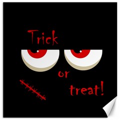 Halloween  trick Or Treat  - Monsters Red Eyes Canvas 12  X 12   by Valentinaart