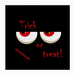 Halloween  trick Or Treat  - Monsters Red Eyes Medium Glasses Cloth by Valentinaart