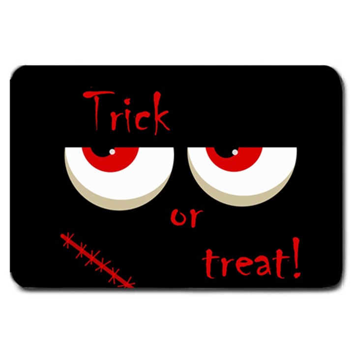 Halloween  Trick or treat  - monsters red eyes Large Doormat 