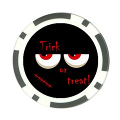 Halloween  trick Or Treat  - Monsters Red Eyes Poker Chip Card Guards by Valentinaart