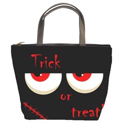 Halloween  trick Or Treat  - Monsters Red Eyes Bucket Bags by Valentinaart