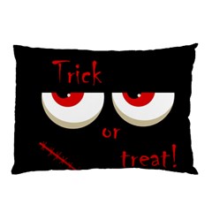 Halloween  trick Or Treat  - Monsters Red Eyes Pillow Case by Valentinaart