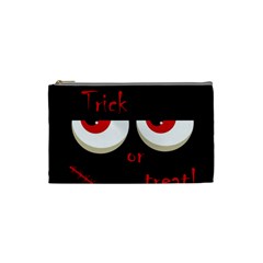 Halloween  trick Or Treat  - Monsters Red Eyes Cosmetic Bag (small)  by Valentinaart