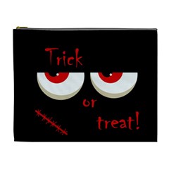 Halloween  trick Or Treat  - Monsters Red Eyes Cosmetic Bag (xl) by Valentinaart