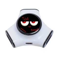 Halloween  trick Or Treat  - Monsters Red Eyes 3-port Usb Hub by Valentinaart