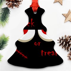 Halloween  trick Or Treat  - Monsters Red Eyes Christmas Tree Ornament (2 Sides) by Valentinaart