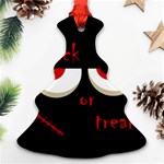 Halloween  Trick or treat  - monsters red eyes Christmas Tree Ornament (2 Sides) Front