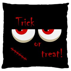 Halloween  trick Or Treat  - Monsters Red Eyes Large Cushion Case (one Side) by Valentinaart