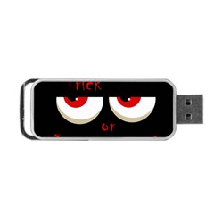 Halloween  trick Or Treat  - Monsters Red Eyes Portable Usb Flash (one Side) by Valentinaart