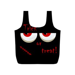 Halloween  trick Or Treat  - Monsters Red Eyes Full Print Recycle Bags (s)  by Valentinaart