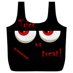 Halloween  trick Or Treat  - Monsters Red Eyes Full Print Recycle Bags (l)  by Valentinaart