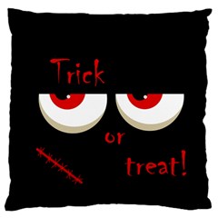 Halloween  trick Or Treat  - Monsters Red Eyes Large Flano Cushion Case (one Side) by Valentinaart