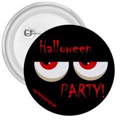 Halloween Party - Red Eyes Monster 3  Buttons by Valentinaart