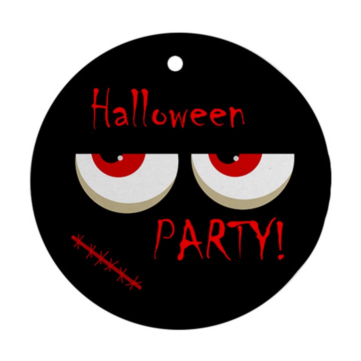 Halloween party - red eyes monster Ornament (Round) 