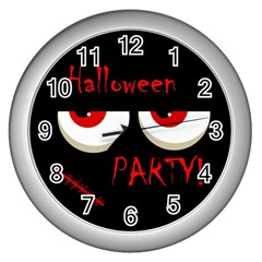 Halloween Party - Red Eyes Monster Wall Clocks (silver) 