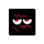 Halloween party - red eyes monster Square Magnet Front