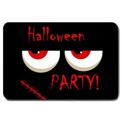 Halloween Party - Red Eyes Monster Large Doormat  by Valentinaart