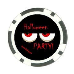 Halloween Party - Red Eyes Monster Poker Chip Card Guards by Valentinaart