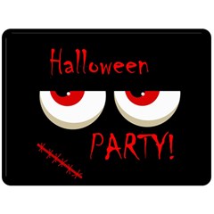 Halloween Party - Red Eyes Monster Fleece Blanket (large)  by Valentinaart