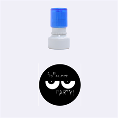 Halloween Party - Red Eyes Monster Rubber Round Stamps (small) by Valentinaart