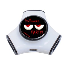 Halloween Party - Red Eyes Monster 3-port Usb Hub by Valentinaart