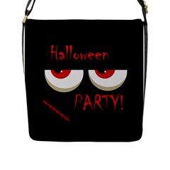 Halloween Party - Red Eyes Monster Flap Messenger Bag (l)  by Valentinaart