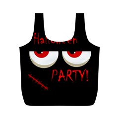 Halloween Party - Red Eyes Monster Full Print Recycle Bags (m)  by Valentinaart