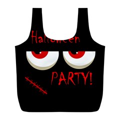 Halloween Party - Red Eyes Monster Full Print Recycle Bags (l)  by Valentinaart