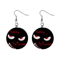 Happy Halloween - Red Eyes Monster Mini Button Earrings by Valentinaart