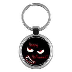 Happy Halloween - Red Eyes Monster Key Chains (round)  by Valentinaart