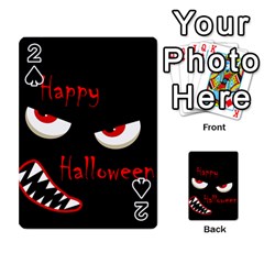 Happy Halloween - Red Eyes Monster Playing Cards 54 Designs  by Valentinaart