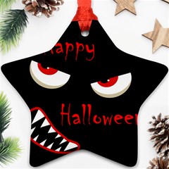 Happy Halloween - Red Eyes Monster Star Ornament (two Sides)  by Valentinaart