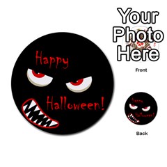 Happy Halloween - Red Eyes Monster Multi-purpose Cards (round)  by Valentinaart