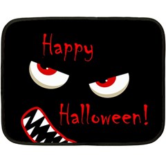 Happy Halloween - Red Eyes Monster Fleece Blanket (mini) by Valentinaart