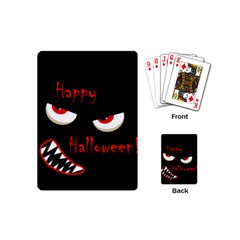 Happy Halloween - Red Eyes Monster Playing Cards (mini)  by Valentinaart