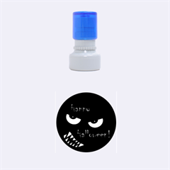 Happy Halloween - Red Eyes Monster Rubber Round Stamps (small) by Valentinaart