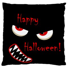 Happy Halloween - Red Eyes Monster Large Cushion Case (two Sides) by Valentinaart