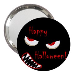 Happy Halloween - Red Eyes Monster 3  Handbag Mirrors by Valentinaart