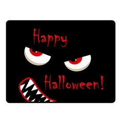 Happy Halloween - Red Eyes Monster Double Sided Fleece Blanket (small)  by Valentinaart