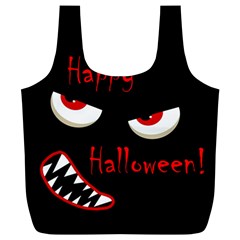 Happy Halloween - Red Eyes Monster Full Print Recycle Bags (l)  by Valentinaart