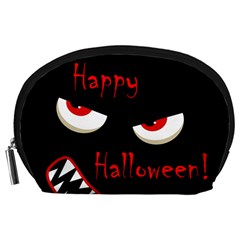 Happy Halloween - Red Eyes Monster Accessory Pouches (large)  by Valentinaart