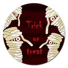 Halloween Mummy Magnet 5  (round) by Valentinaart