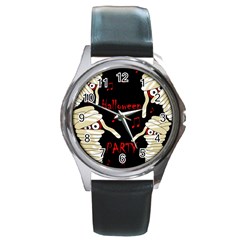 Halloween Mummy Party Round Metal Watch by Valentinaart