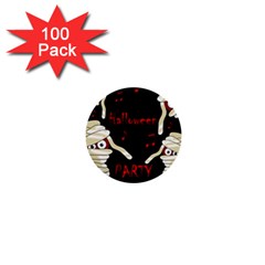 Halloween Mummy Party 1  Mini Buttons (100 Pack)  by Valentinaart