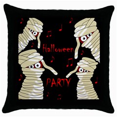 Halloween Mummy Party Throw Pillow Case (black) by Valentinaart